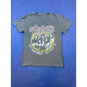 Aerosmith Get Your Wings 1974 Tour T Shirt Womens Small Gray Rock Band Tee